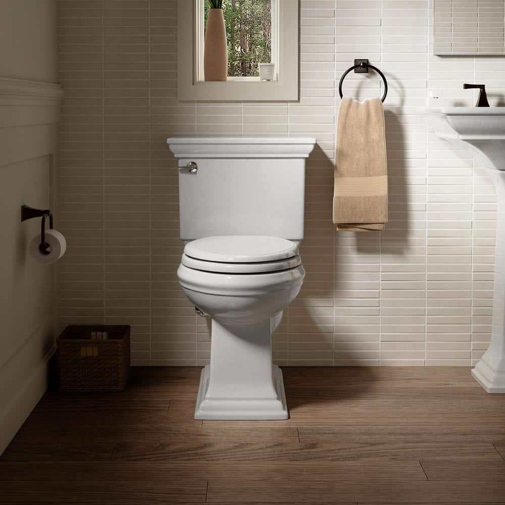 KOHLER Memoirs Stately 2Piece 16 GPF Single Flush Elongated Toilet with AquaPiston Flush Technology in White