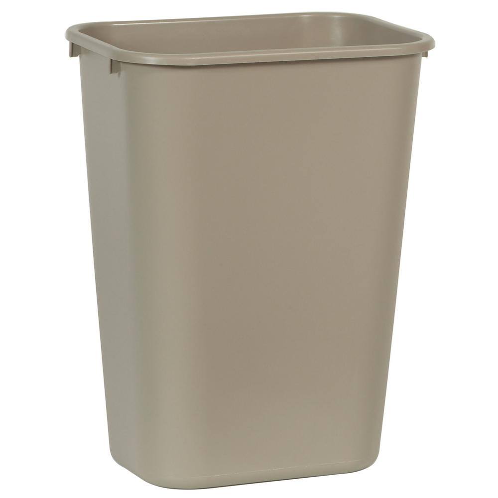 Rubbermaid Commercial Products 10.25 Gal. Beige Plastic Rectangular Deskside Trash Can RCP295700BG