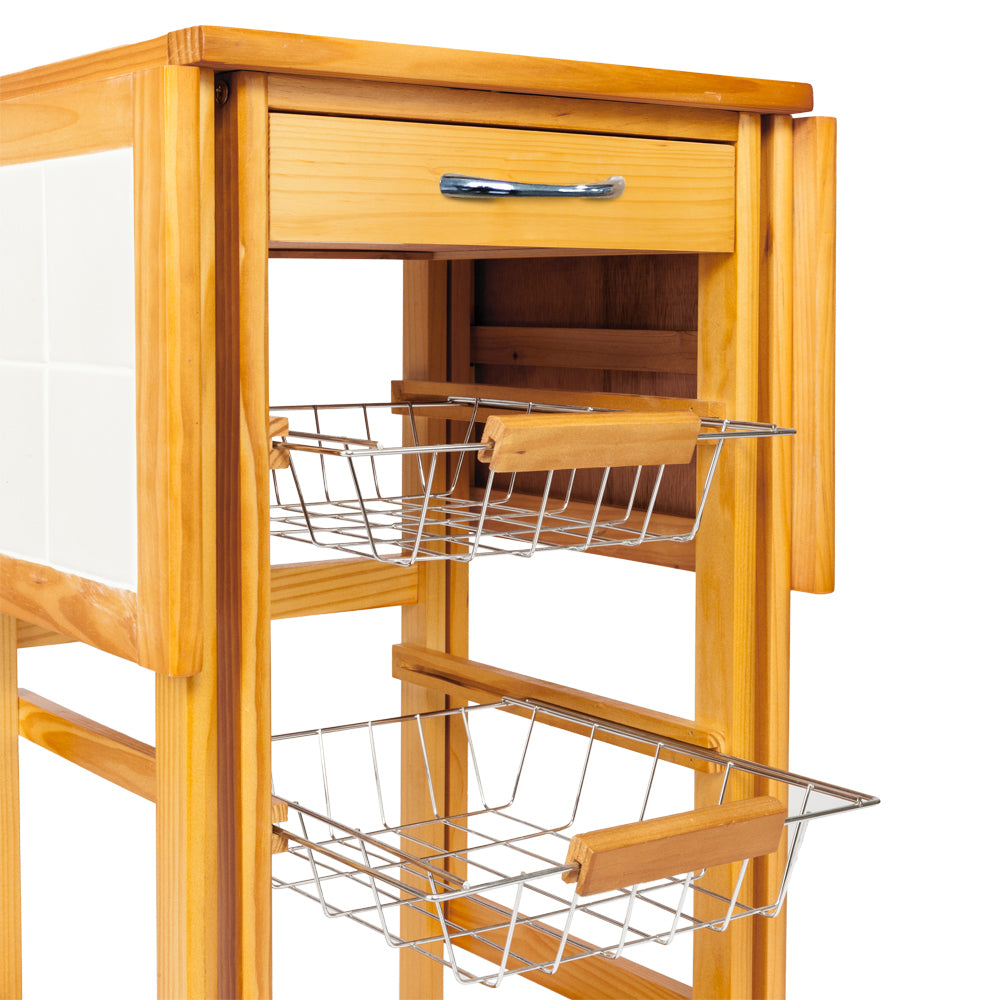 Veryke 4-Tier Kitchen Storage Cart Rack， Utility Microwave Oven Stand Storage Cart