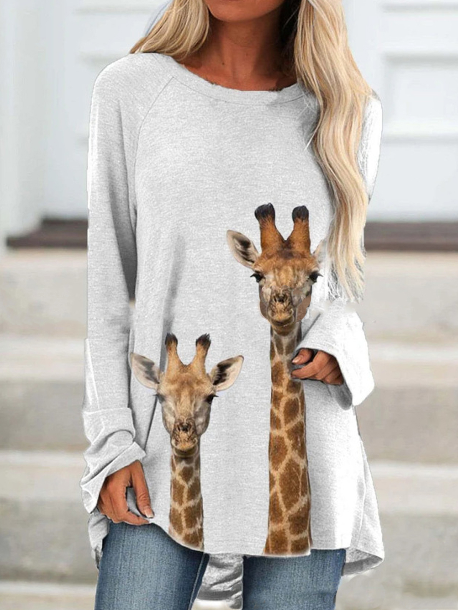 Animal Print Long Sleeve T-shirt