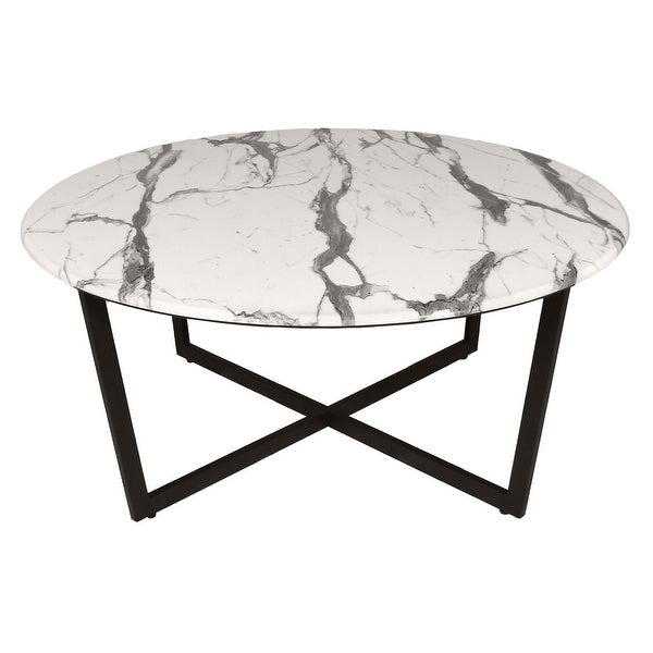 White and Black Cross Legs Table