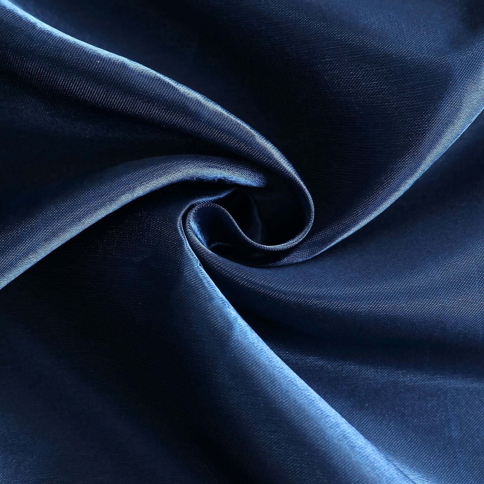 Navy Blue Satin Backdrop Drape Curtain, Photo Booth Event Divider Panel - 8ftx10ft