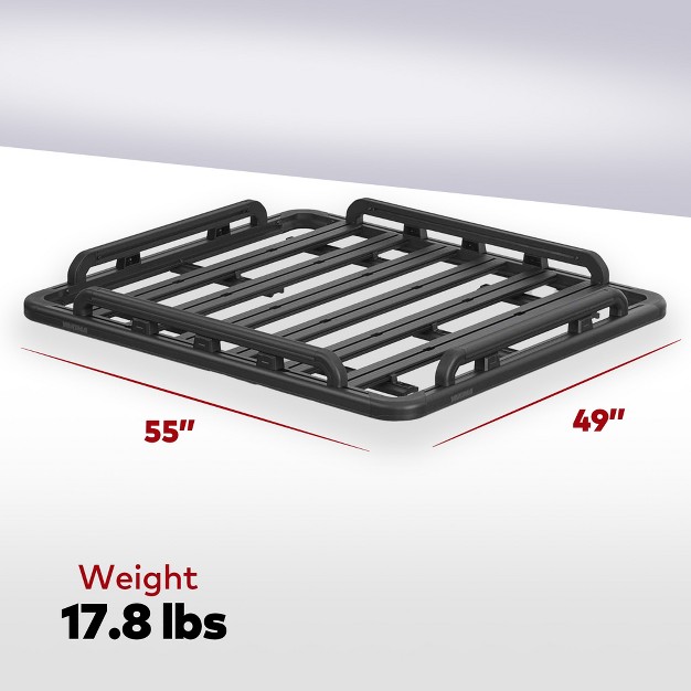 Yakima 55 By 49 Inch Aluminum Locknload Perimeter Raised Rail Kit For Roof Rack Fits Most T Slot Equipped Platforms Black 4 Rails