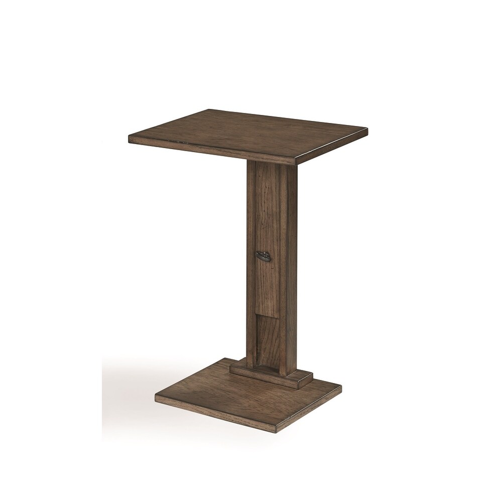 Gracewood Hollow Natural Solid Wood Adjustable height Server End Table