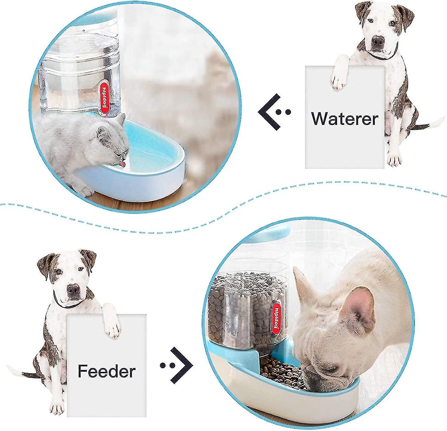 Automatic Water And Food Dispenser Compatible With Pets Cats Dogs 11 Gallon With 1 Water Dispenser And 1 Auto Feeder