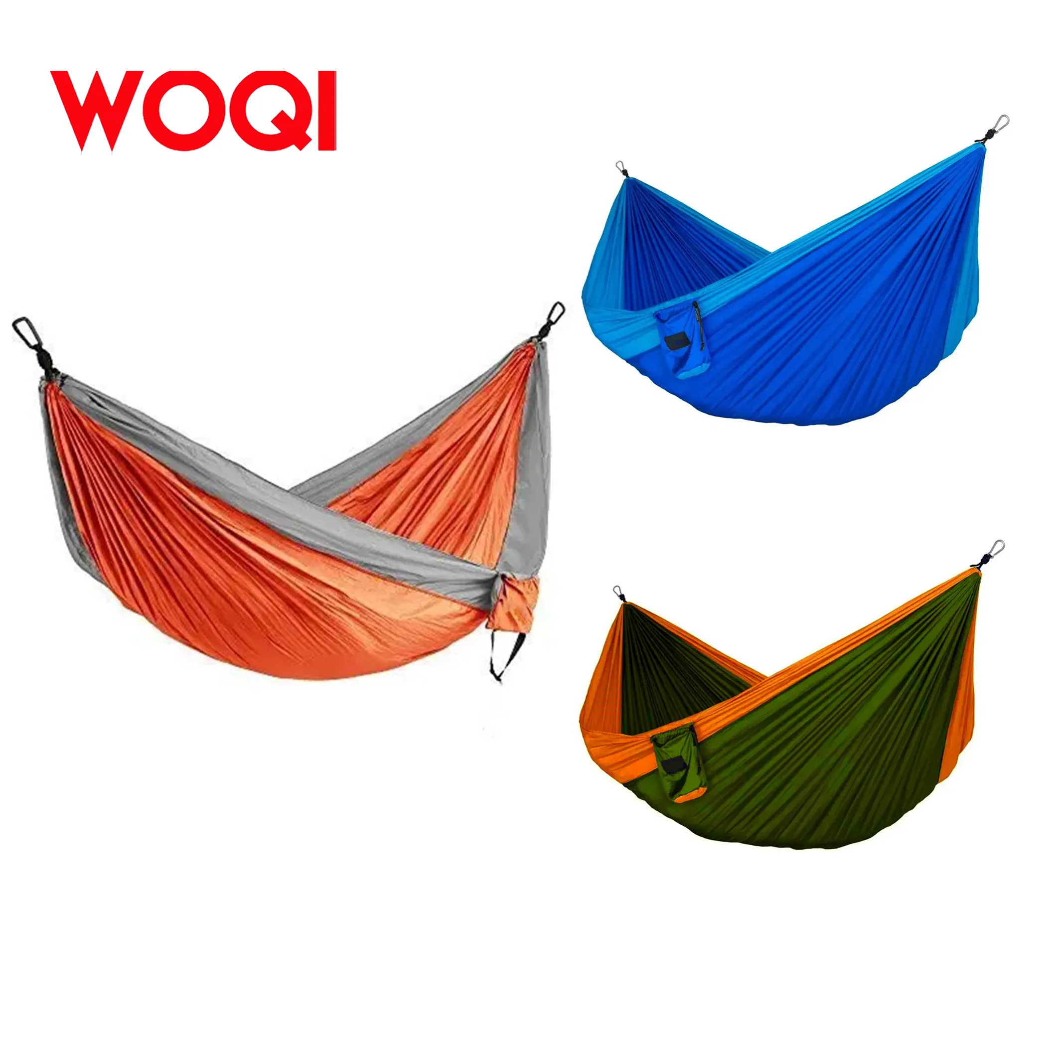 WOQI Outfitters camping Outdoor Hammock   Lightweight Nylon Double Portable Parachute Hammock For Camping