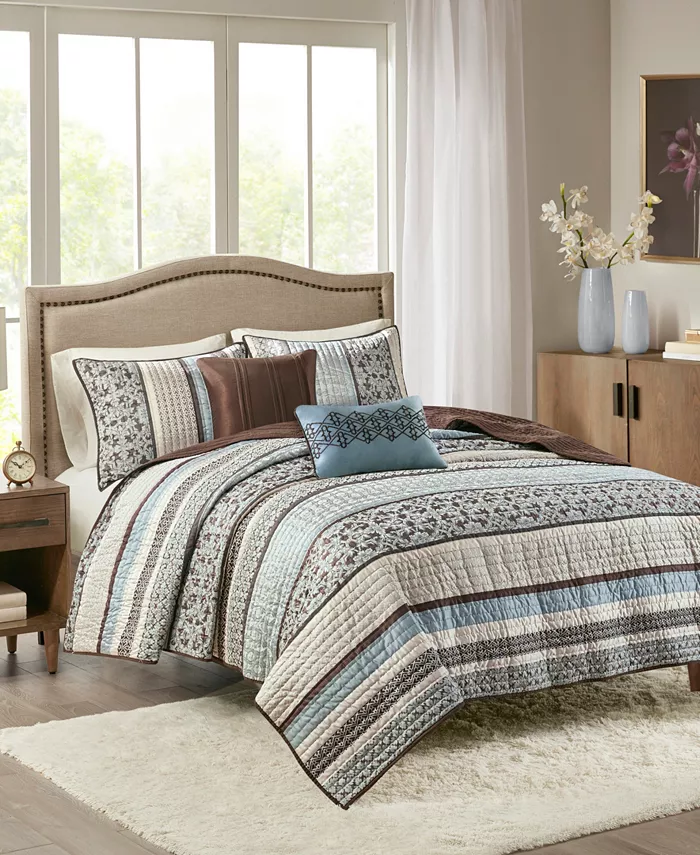 Madison Park Princeton 5-Pc. Quilt Set， Full Queen