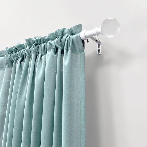 Decorative Drapery Curtain Rod With Acrylic Ball Finials White Lumi Home Furnishings