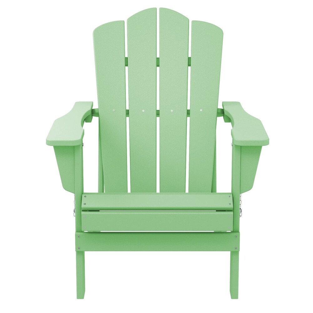 Plastic Folding Outdoor Patio Adirondack Chair With Slat Seat