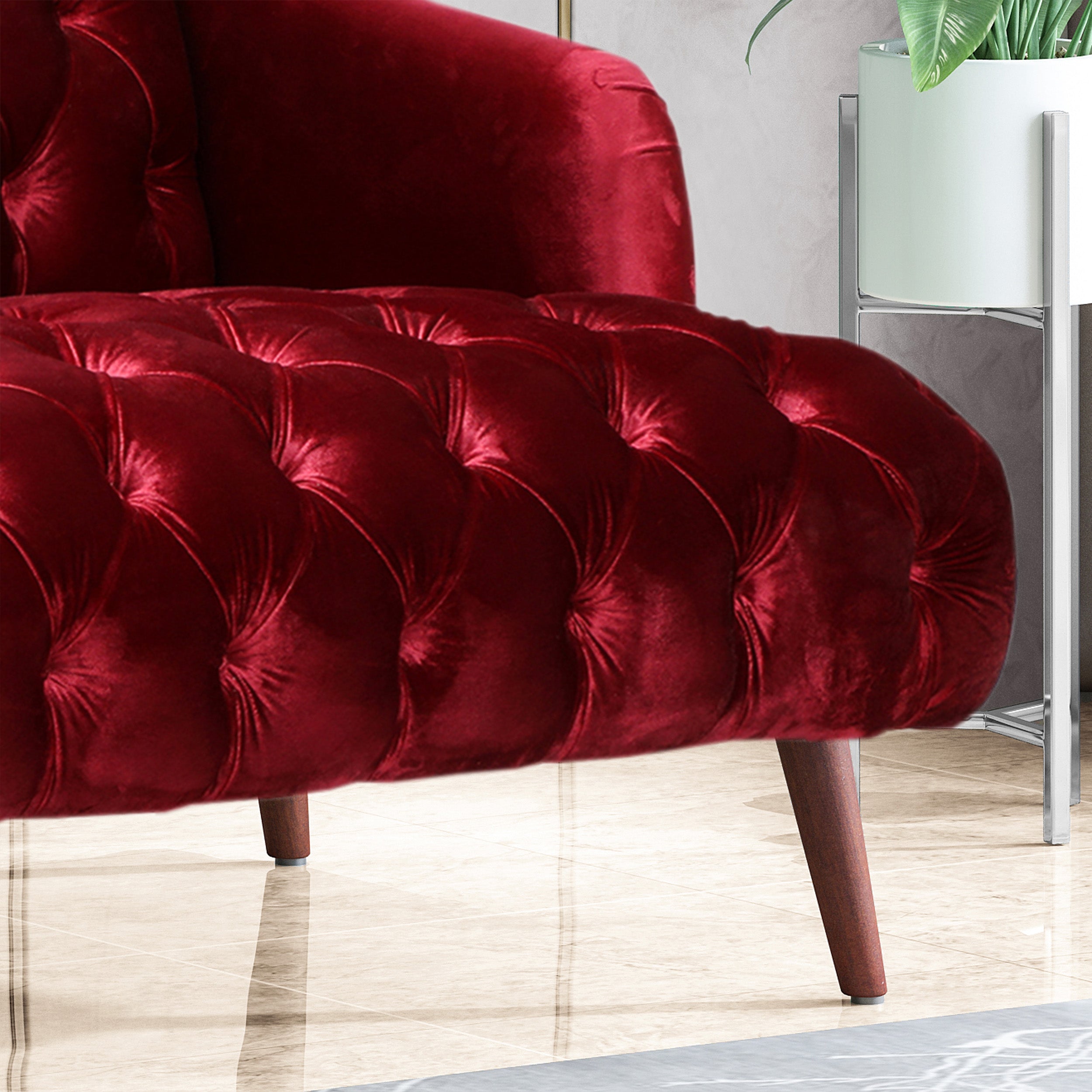 Kayleigh Modern Glam Tufted Velvet 3 Seater Sofa