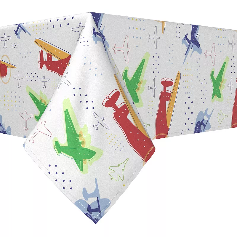 Rectangular Tablecloth， 100% Cotton， 52x104， Airplane Design