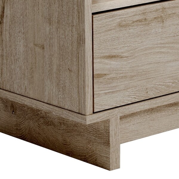 59 Inch TV Media Entertainment Center， 2 Drawers， Butcher Block Pattern