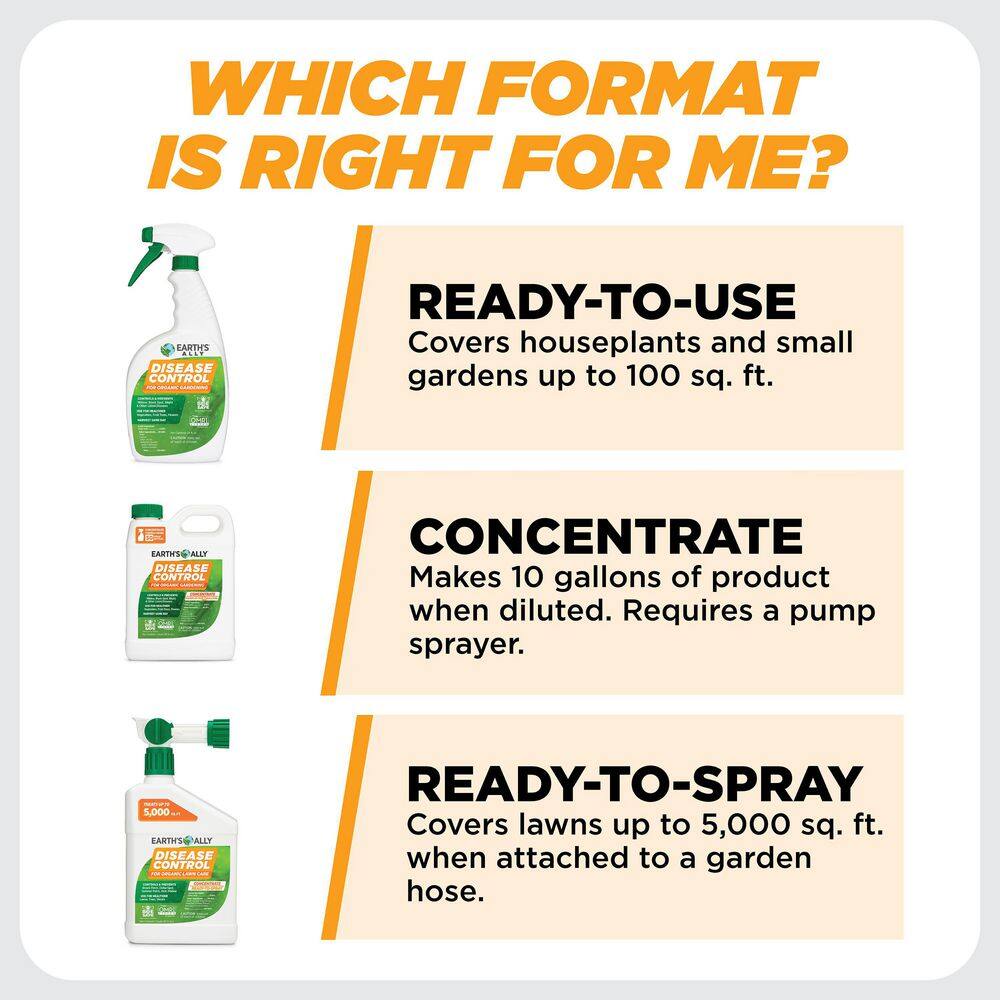 EARTH'S ALLY 1 qt. Concentrate Fungicide Disease Control 10016