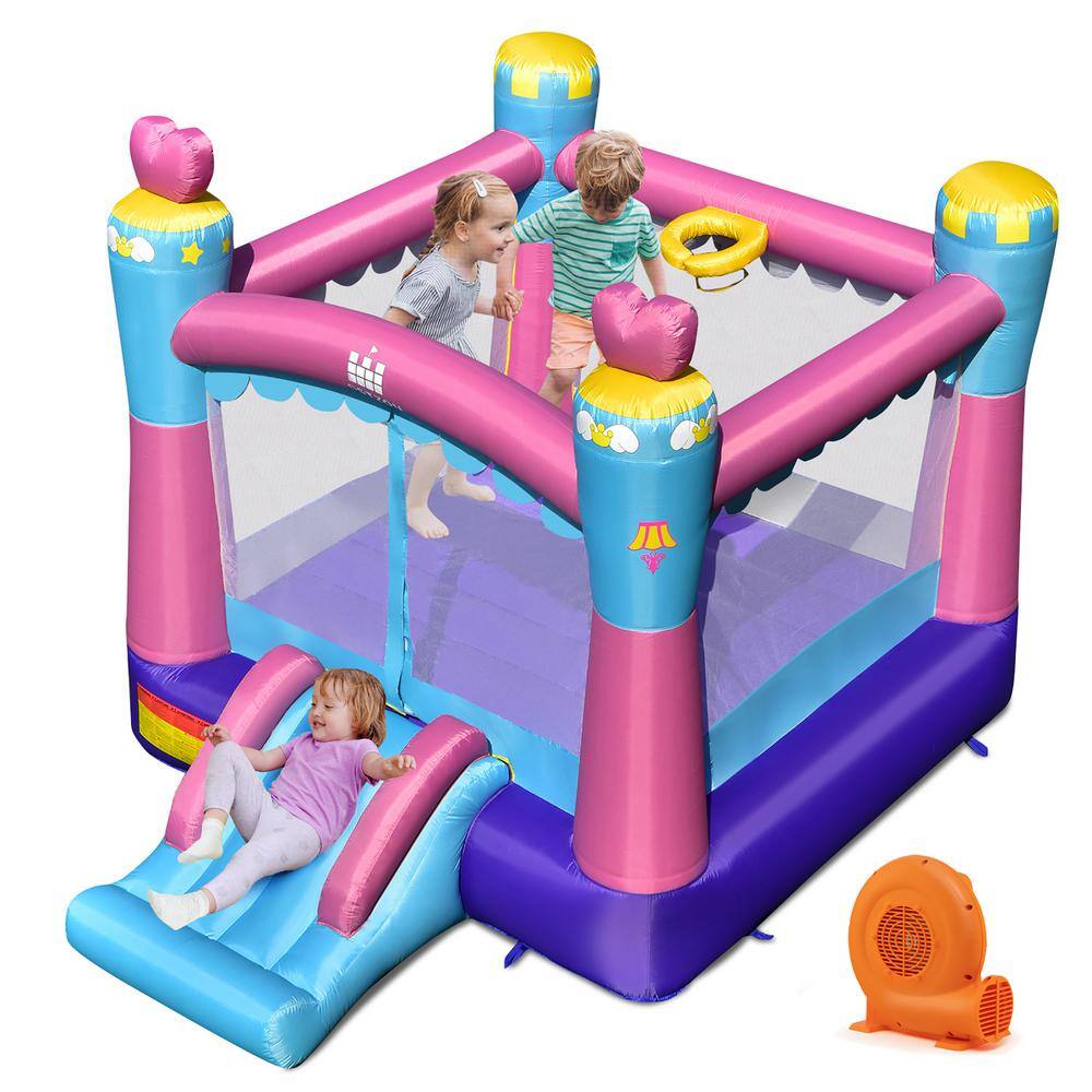 Costway Inflatable Bounce House 3-in-1 Princess Theme Inflatable Castle with 550-Watt Blower NP10534+ES10150US