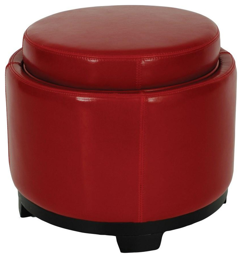 Tad Storage Tray Ottoman Red   Contemporary   Footstools And Ottomans   by V.S.D Furniture  Houzz