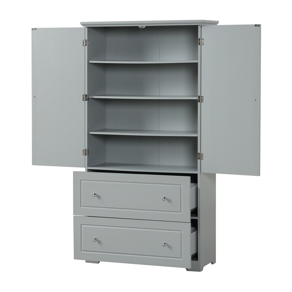 Bathroom Storage Cabinetwith Two Drawers and Adjustable Shelf