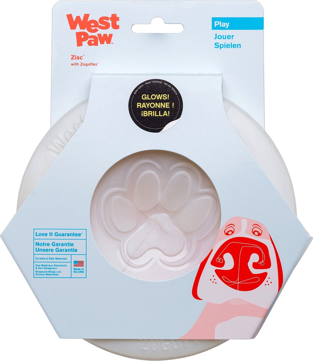 West Paw Zogoflex Glow Zisc Flying Disc Dog Toy Small