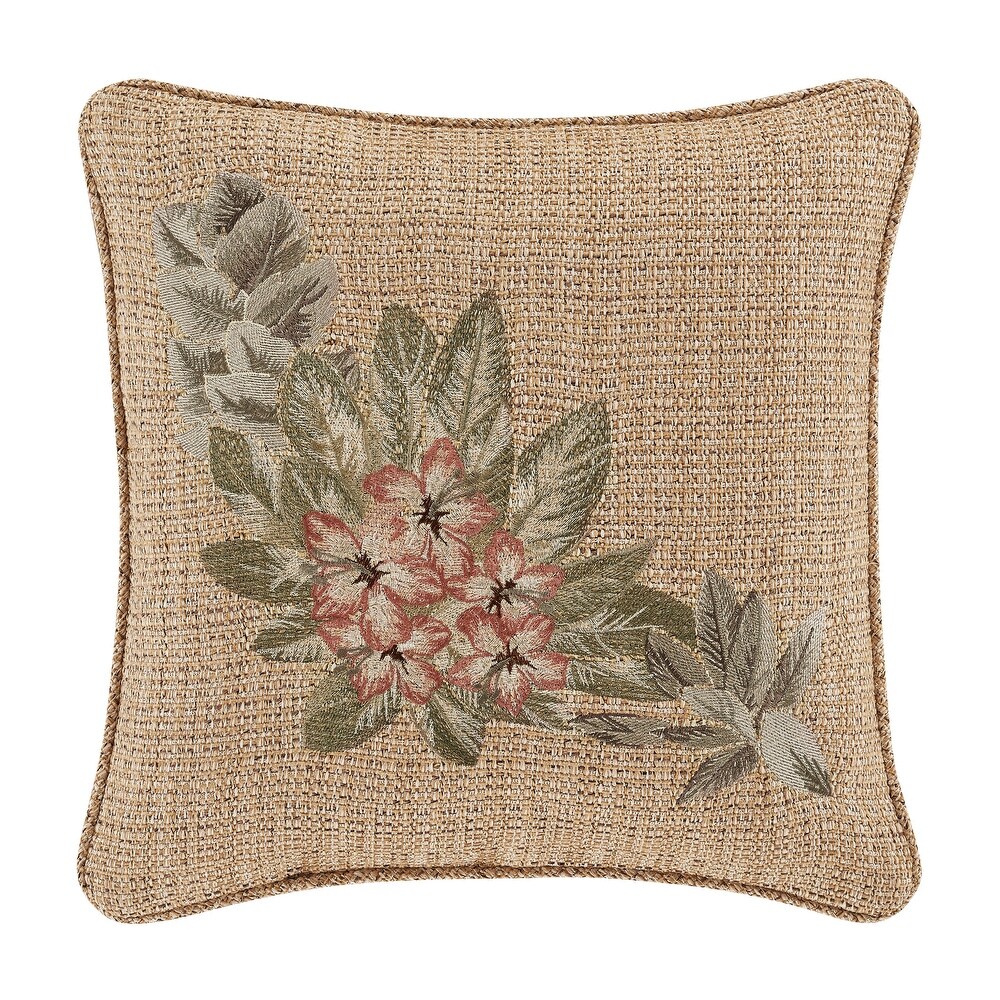 J. Queen New York Martinique 18 Inch Square Embellished Decorative Throw Pillow