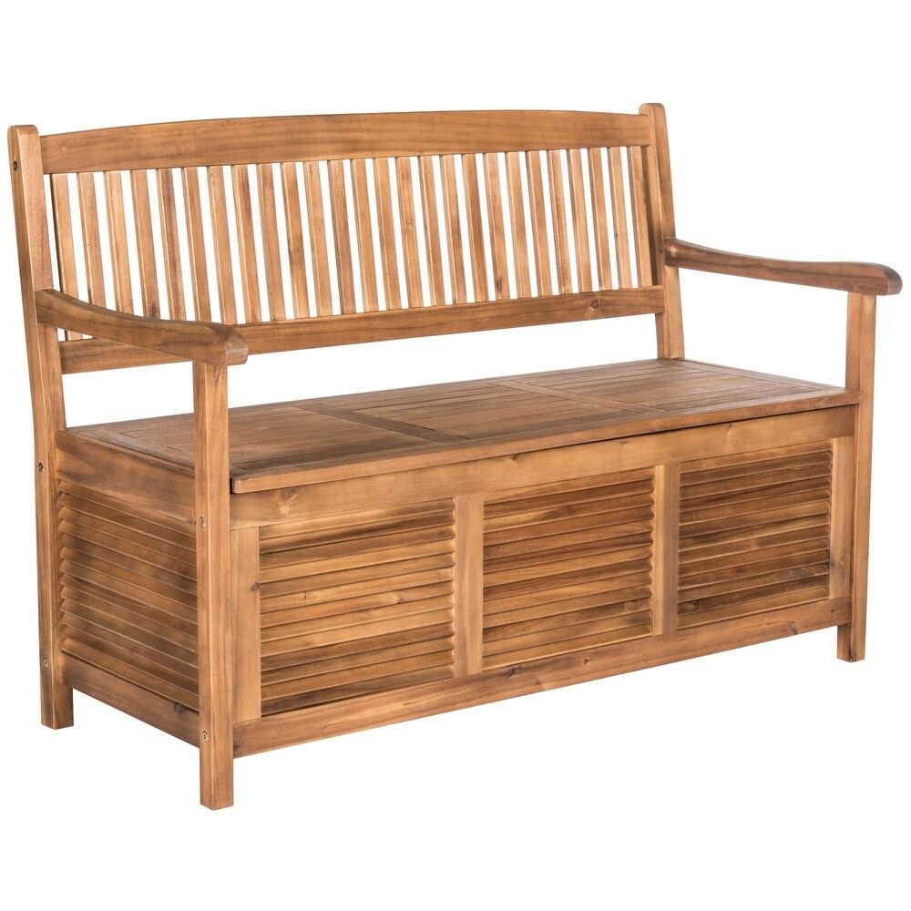 SAFAVIEH Outdoor Living Brisbane Brown Storage Bench   50\