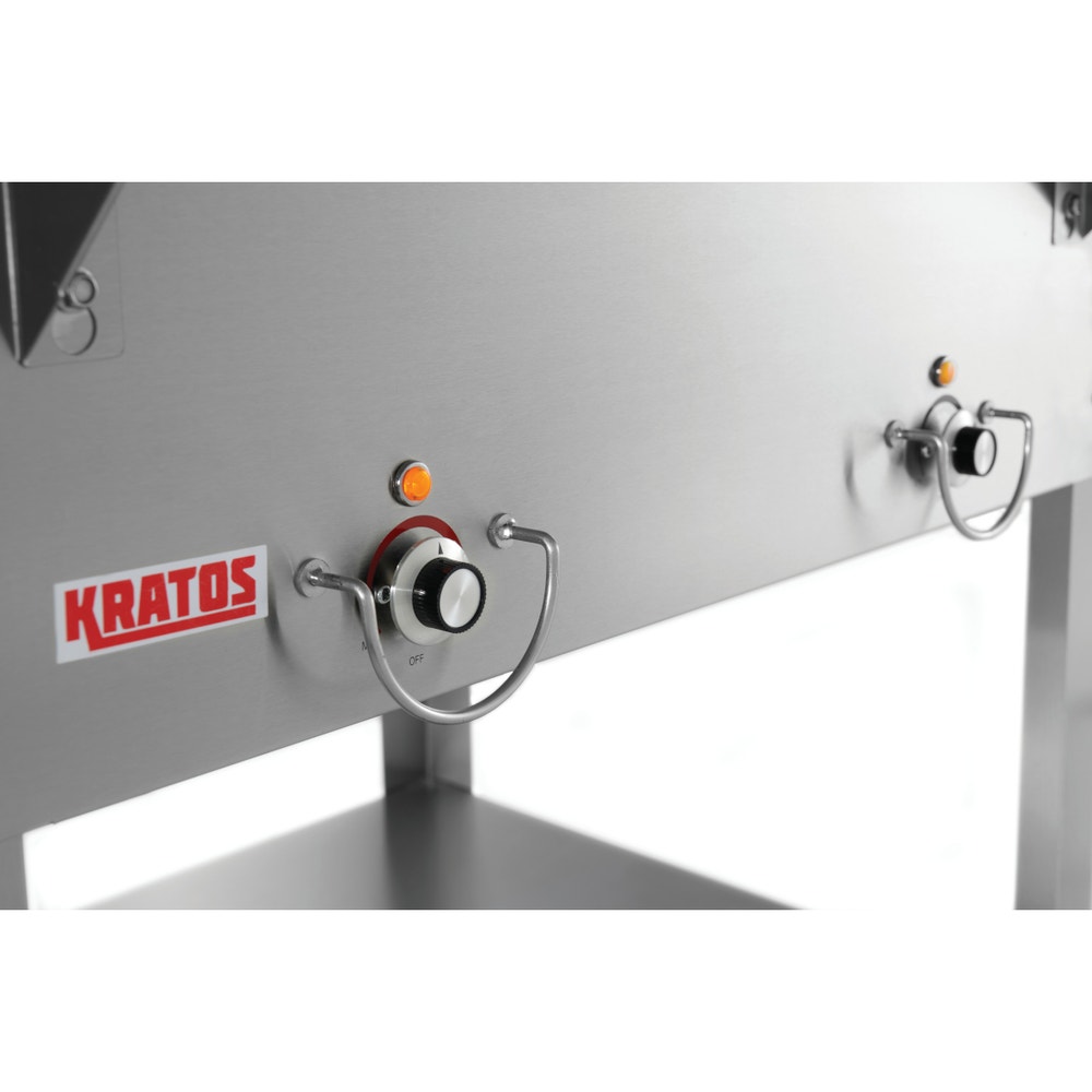 Kratos 28W-197 Mobile Three Pan Open Well Electric Steam Table with Undershelf， 120V， 1500W