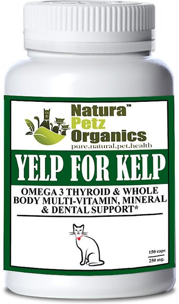 Natura Petz Organics Yelp For Kelp Cat Supplement， 150 count