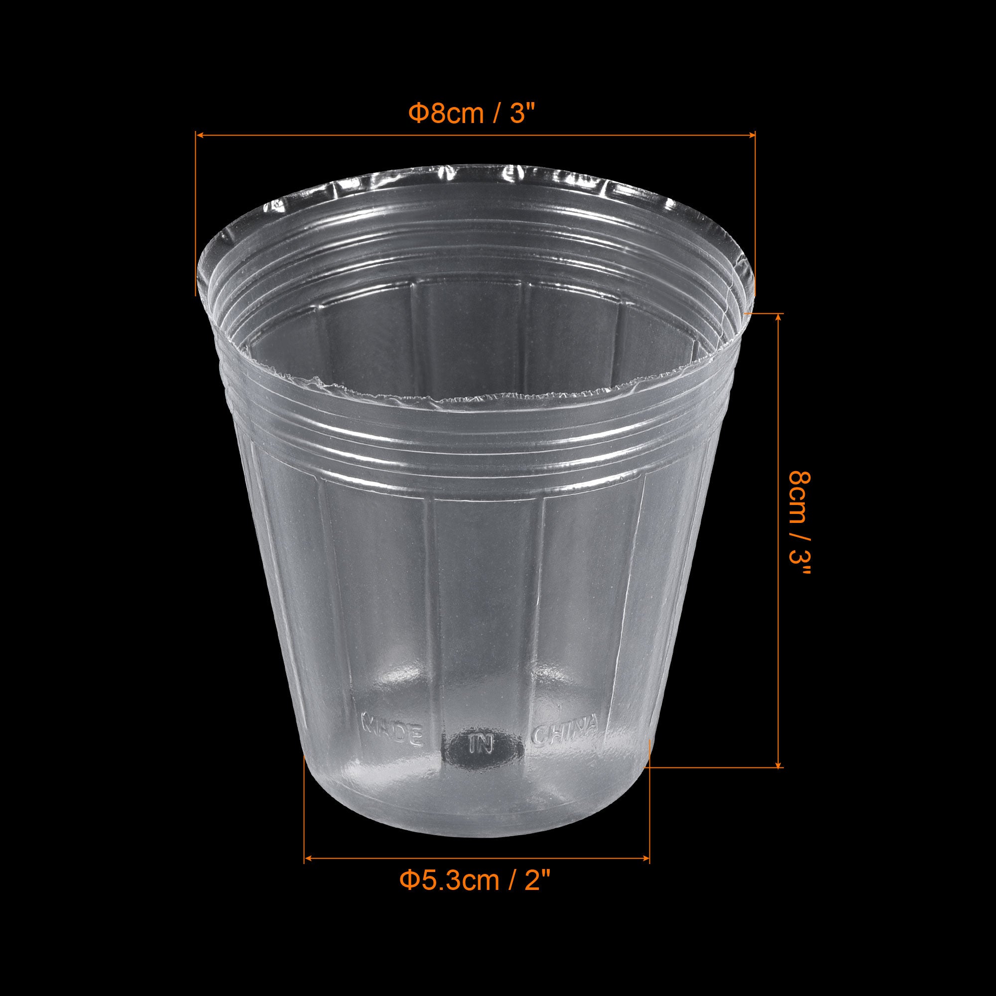 Uxcell 3'' Plastic Plant Nursery Pots Flower Starting Container, Clear 40 Pack