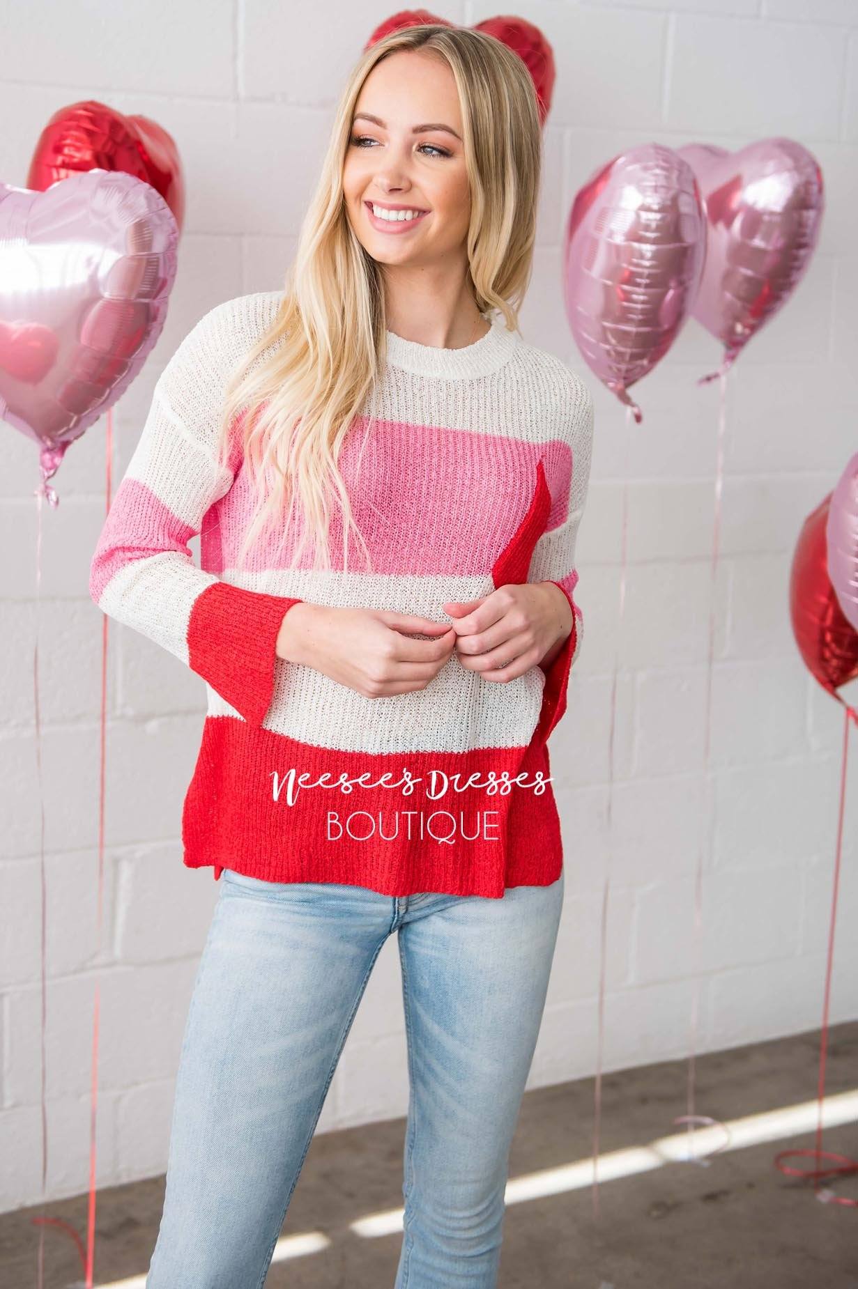 Be Mine Colorblock Pocket Sweater