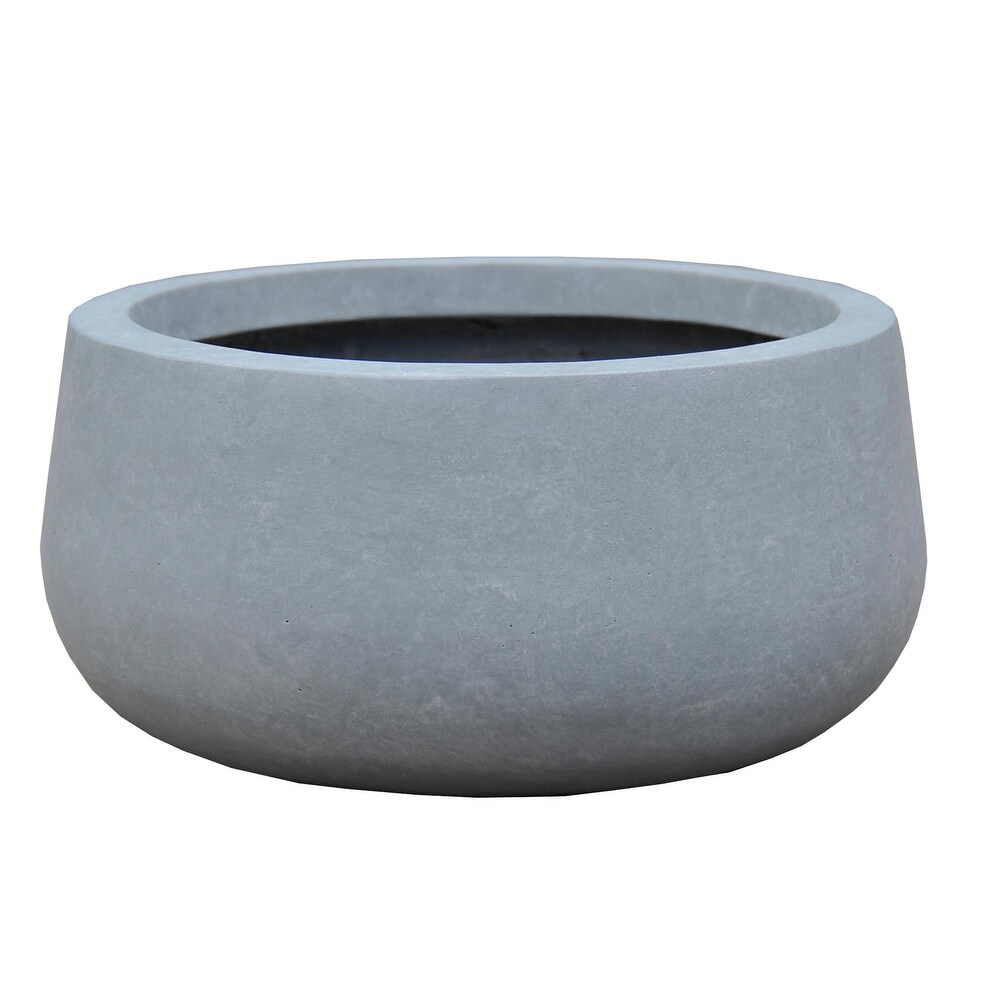 Durx litecrete Lightweight Concrete Modern Low Bowl Cement Planter Medium   15.7'x15.7'x7.9'