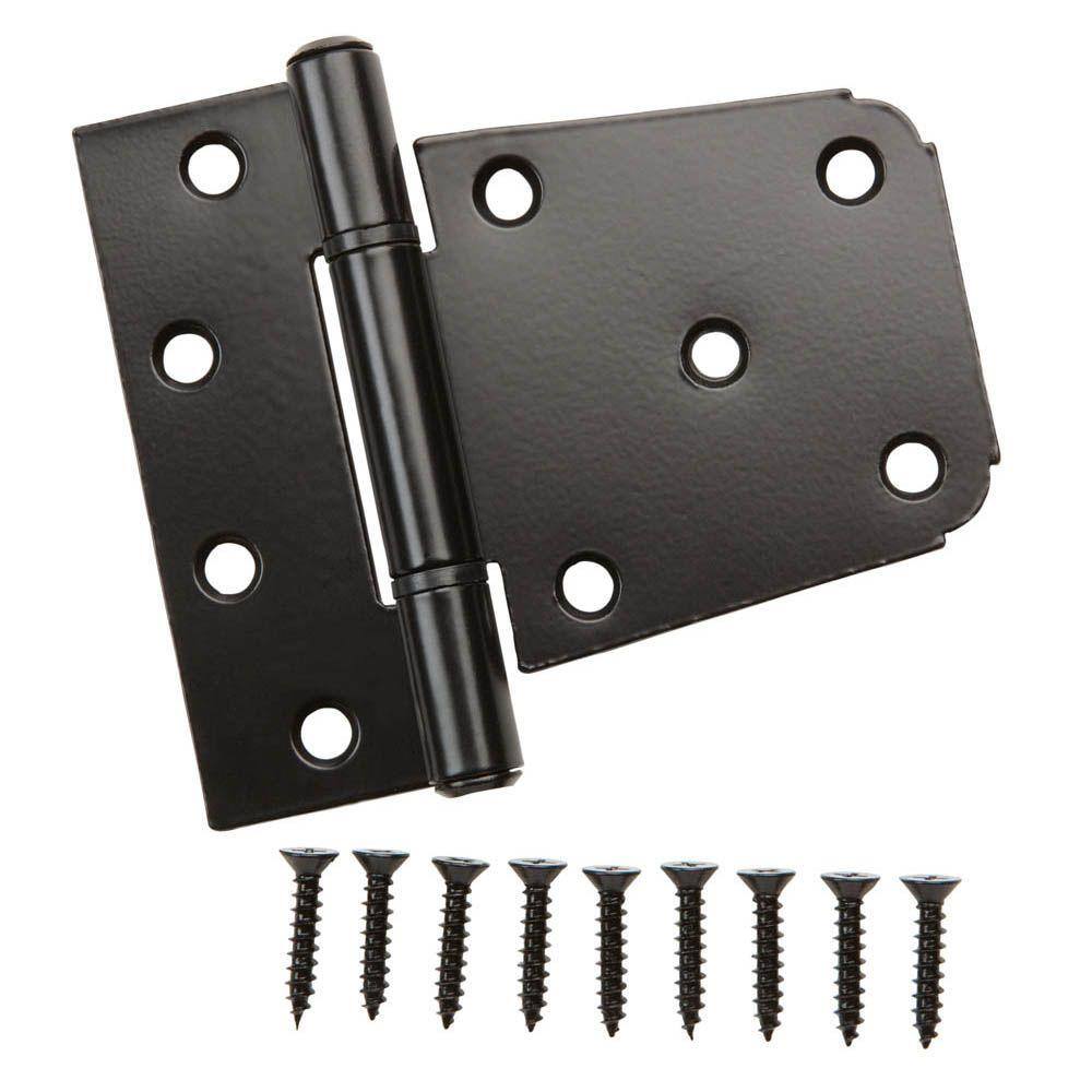 Everbilt 3-12 in. x 4-12 in. Black Heavy-Duty Tee Hinge 15065