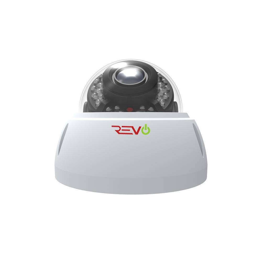 Revo Aero HD 1080p Wired IndoorOutdoor CCD Vandal Dome Surveillance Camera RACVDJ36-1