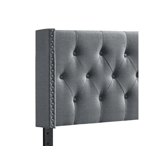 Savoy Button-tufted Wingback Queen Headboard - - 31927930