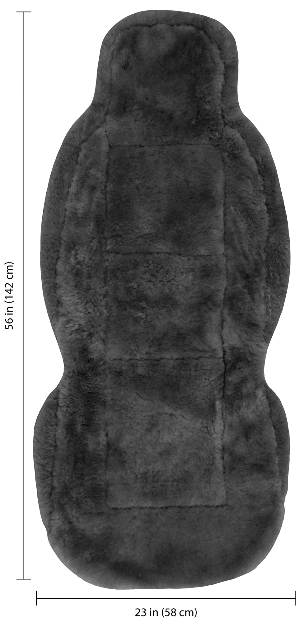 Eurow Sheepskin Seat Cover New XL Design Premium Pelt - Gray