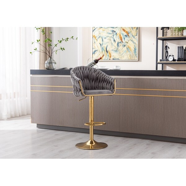 Retro Bar Stool with Footrest for Bar， Livingroom