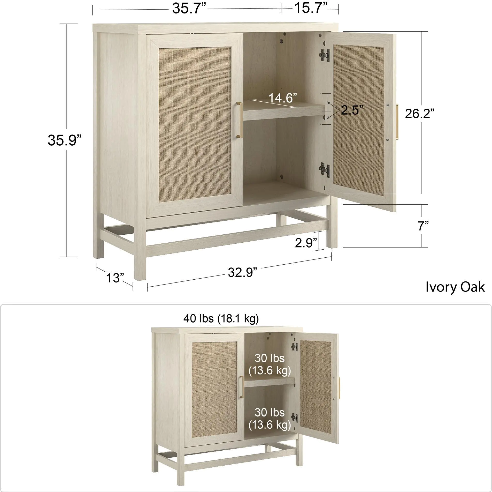 Lennon Brown Two Door Storage Cabinet