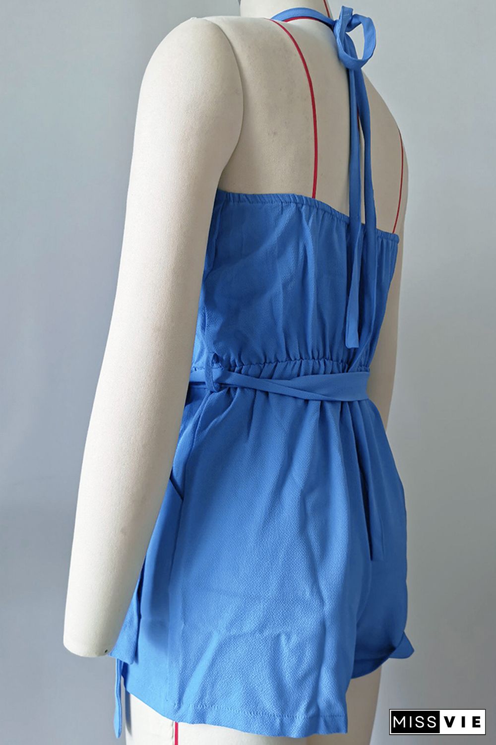 Halter Sleeveless Tie Waist Romper Wholesale