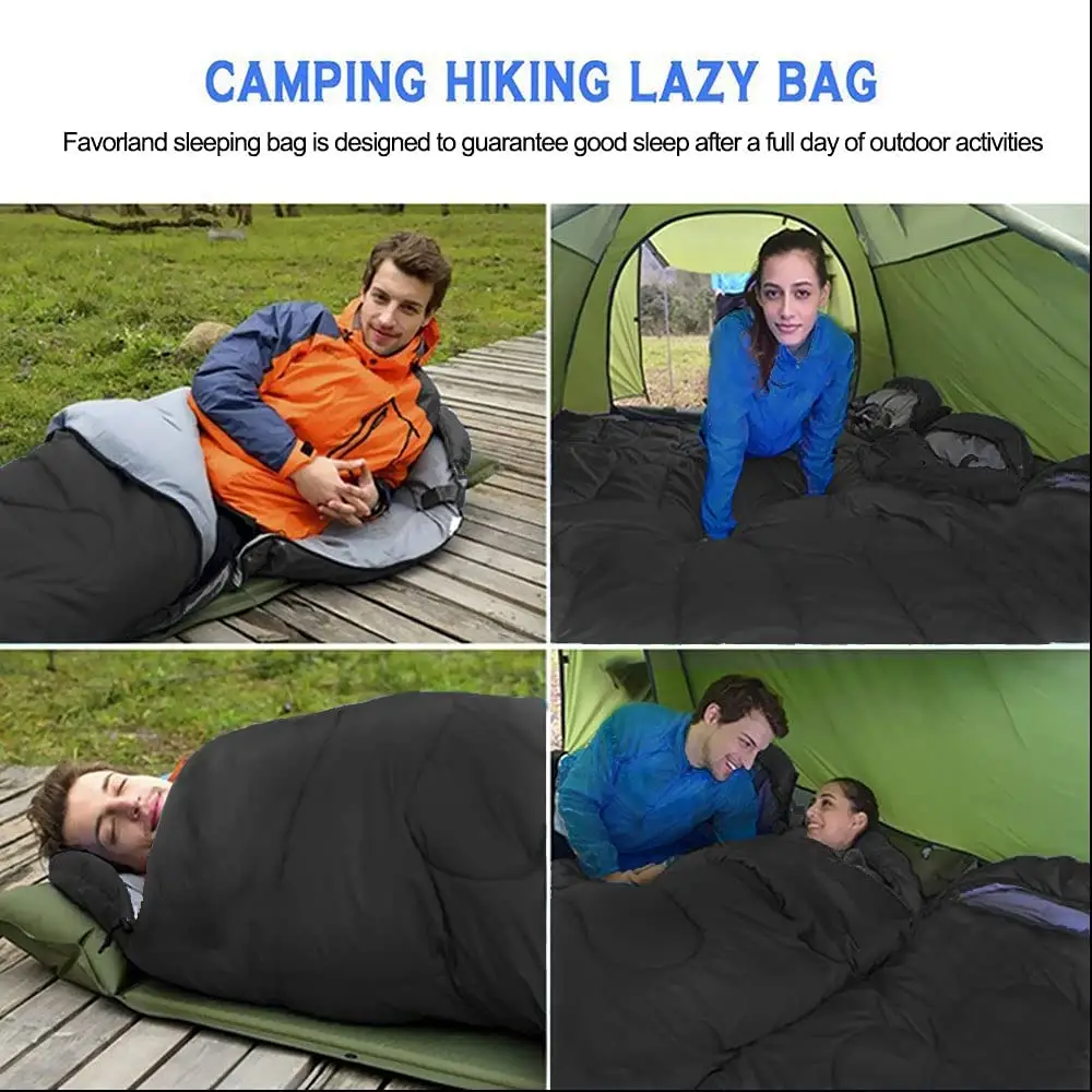 Outdoor Dew Camping Letter Comfortable Waterproof padded Hollow Cotton sleeping bag