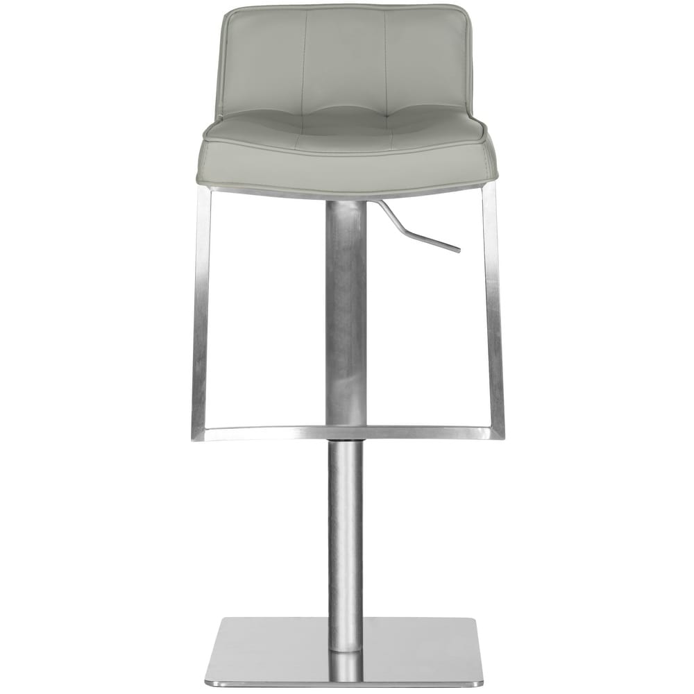 SAFAVIEH Newman Grey Leather Adjustable Swivel Bar Stool   20\