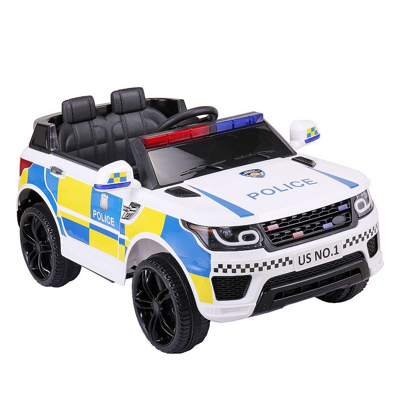 TOBBI 12 Volt Battery Powered Ride On 3 Speed Police SUV for Ages 3 Years and Up