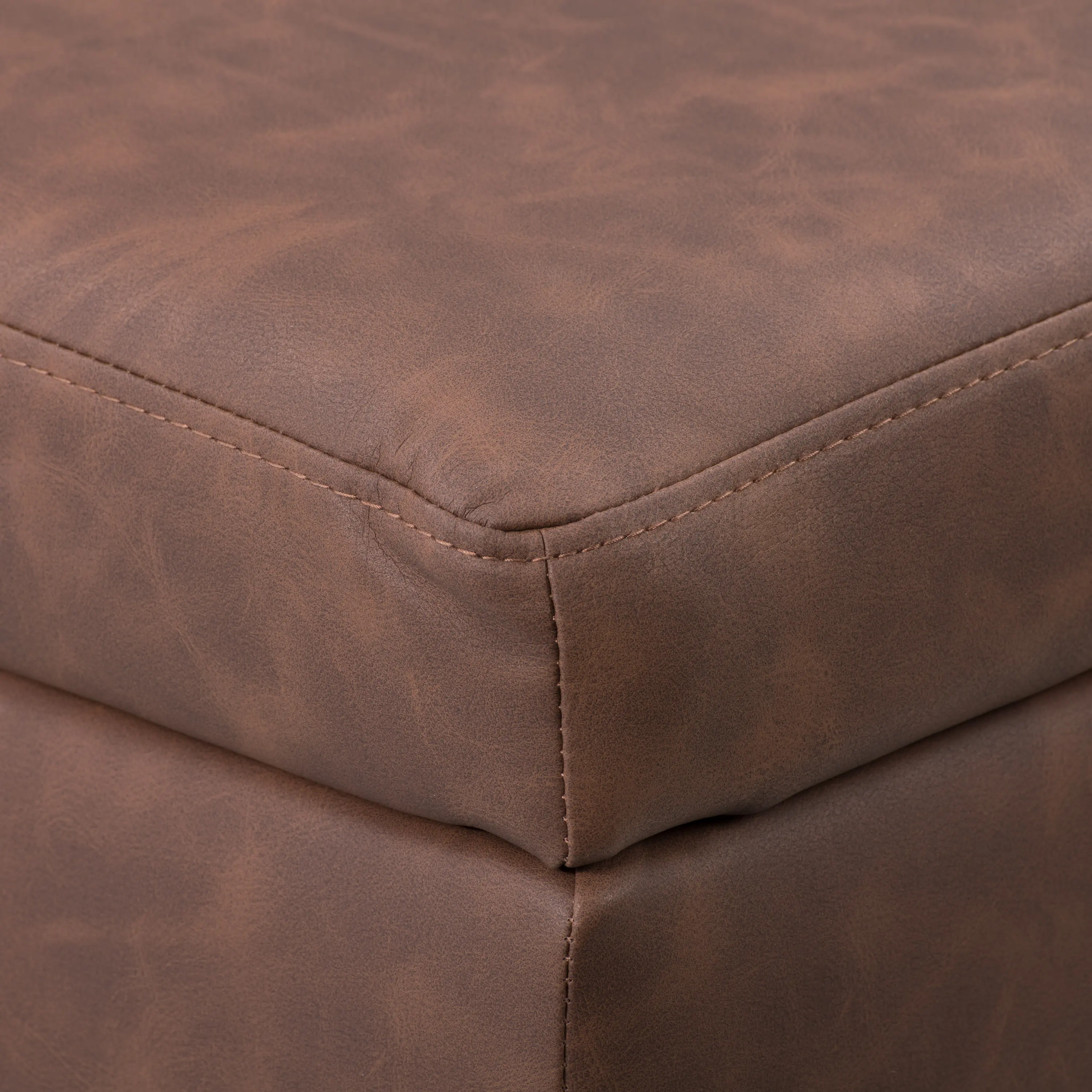 Linden Dark Brown Square Storage Ottoman