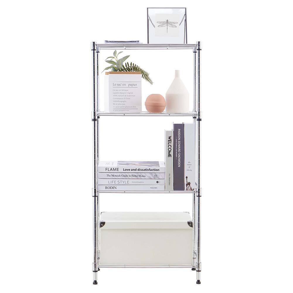 mzg 4-Tier Chorme Wire Shelving Unit (12 in. D x 18 in. W x 39 in. H) E304598OH401LB