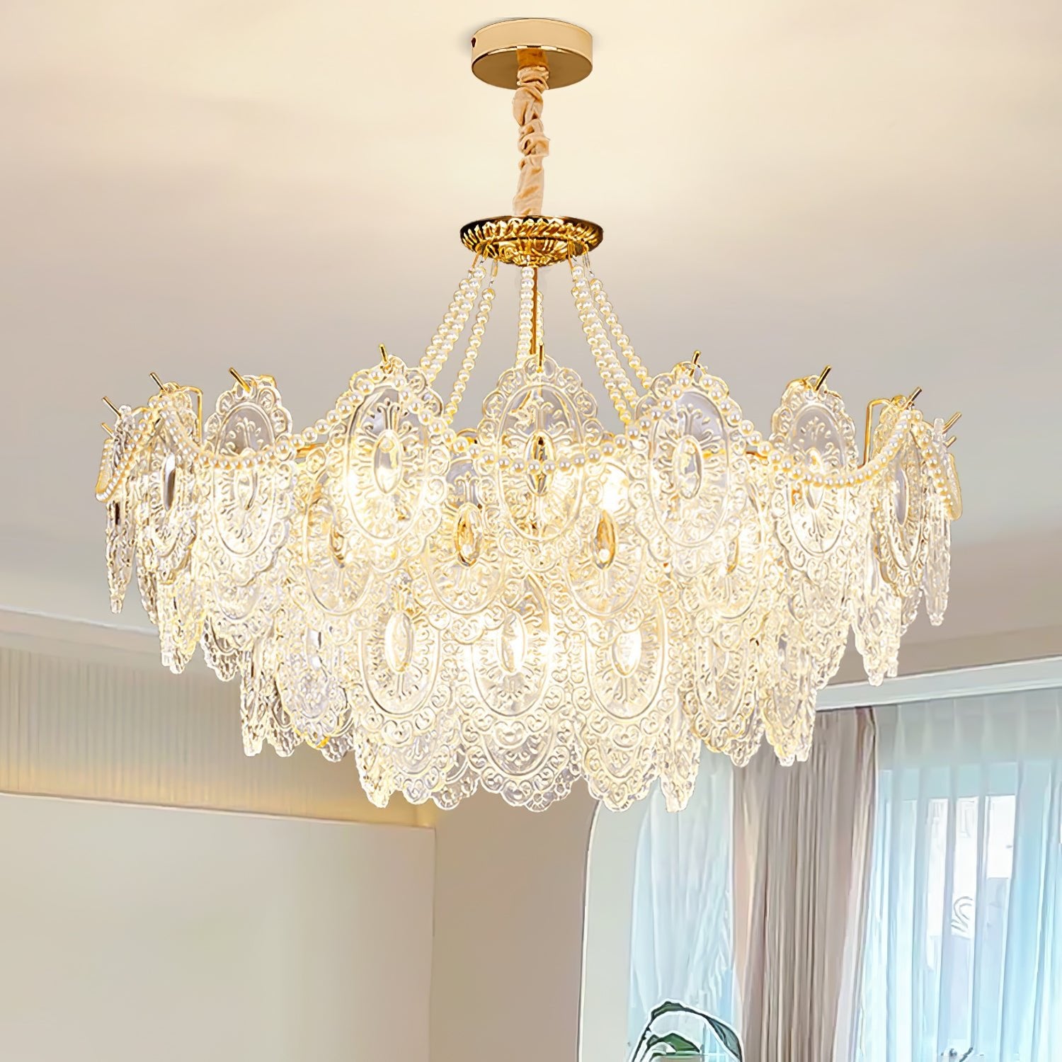 Pearls Glass Chandelier