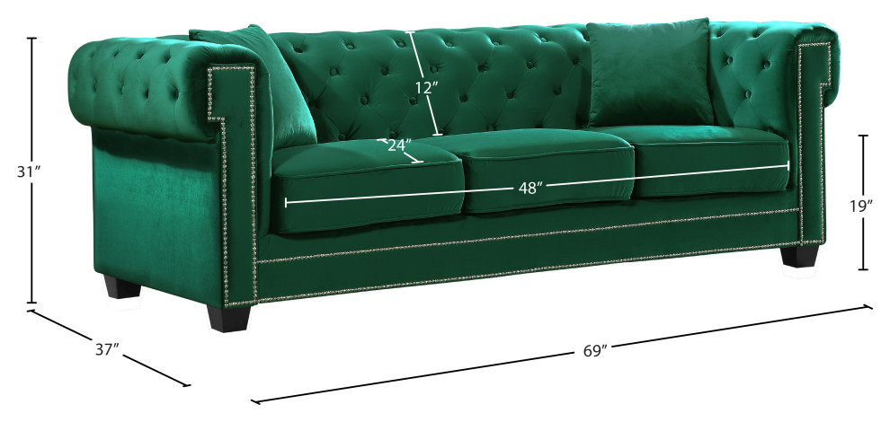 Bowery Velvet Upholstered Set   Contemporary   Loveseats   by Meridian Furniture  Houzz