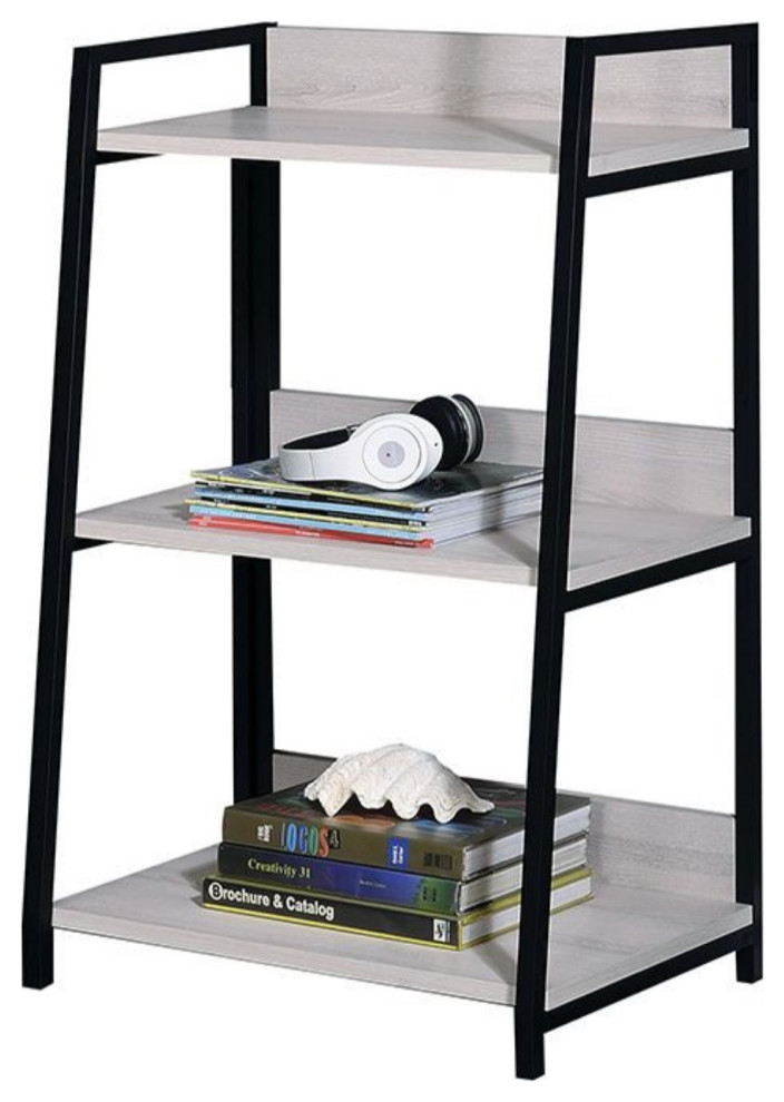 Wendral Bookshelf  Natural and Black   Industrial   Bookcases   by Homesquare  Houzz