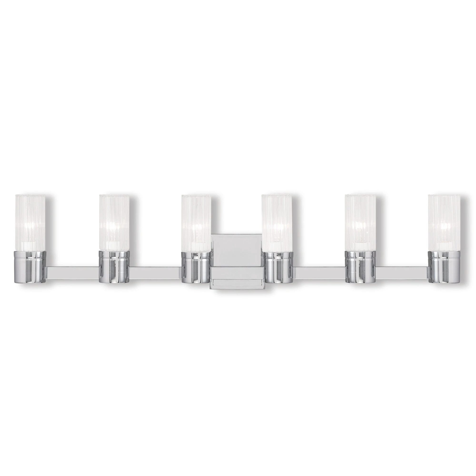 Livex Lighting Midtown 6 Light Polished Chrome Bath Vanity - Polished chrome - Polished chrome