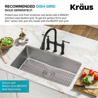 KRAUS Dex 33 Undermount 16 Gauge Stainless Steel Single Bowl Kitchen Sink KD1US33B