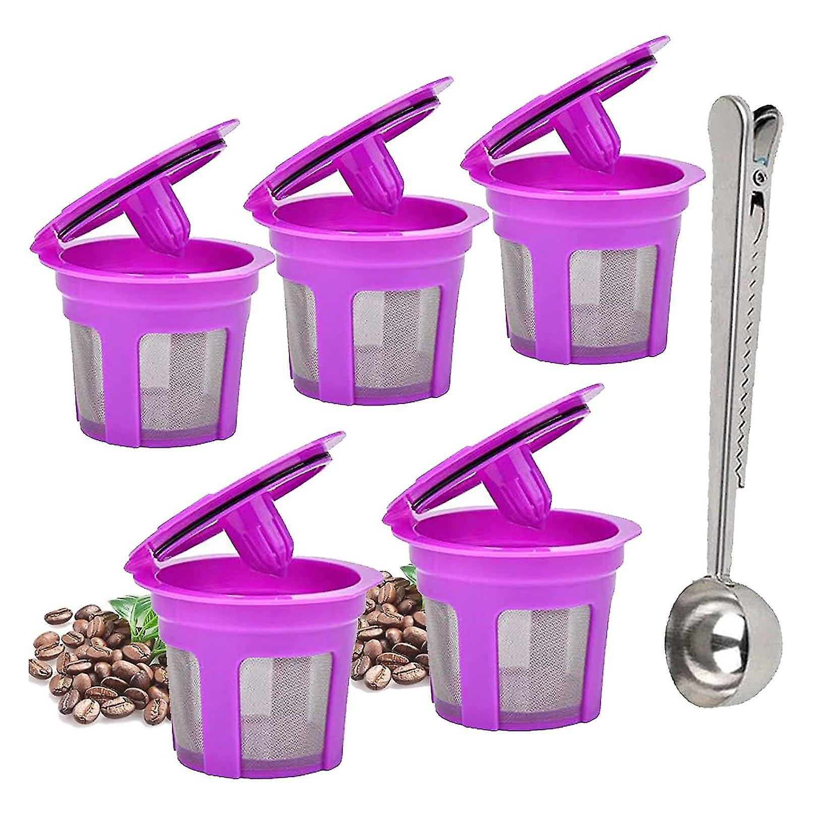 6 Pcs K Cups Clip Spoon Set Refillable Coffee For Universal Reusable Coffee Pods Coffee Scoop Funne