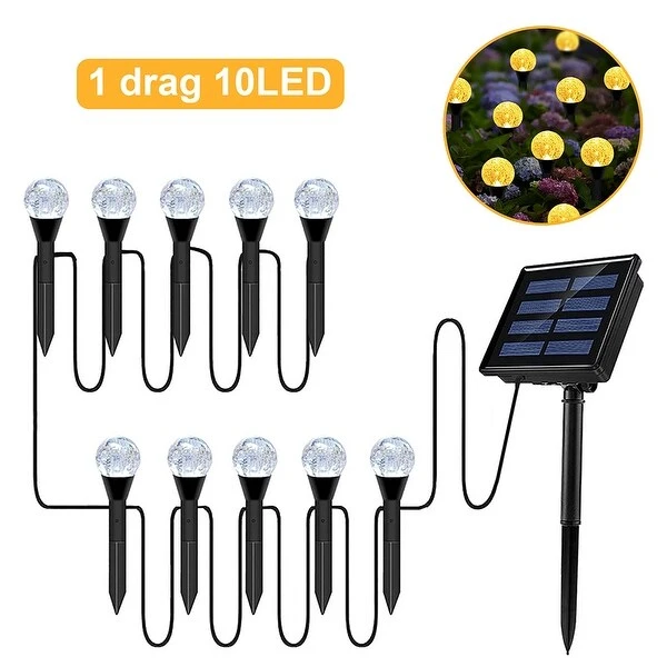 Solar LED Ball Stake Lights with Solar Panel