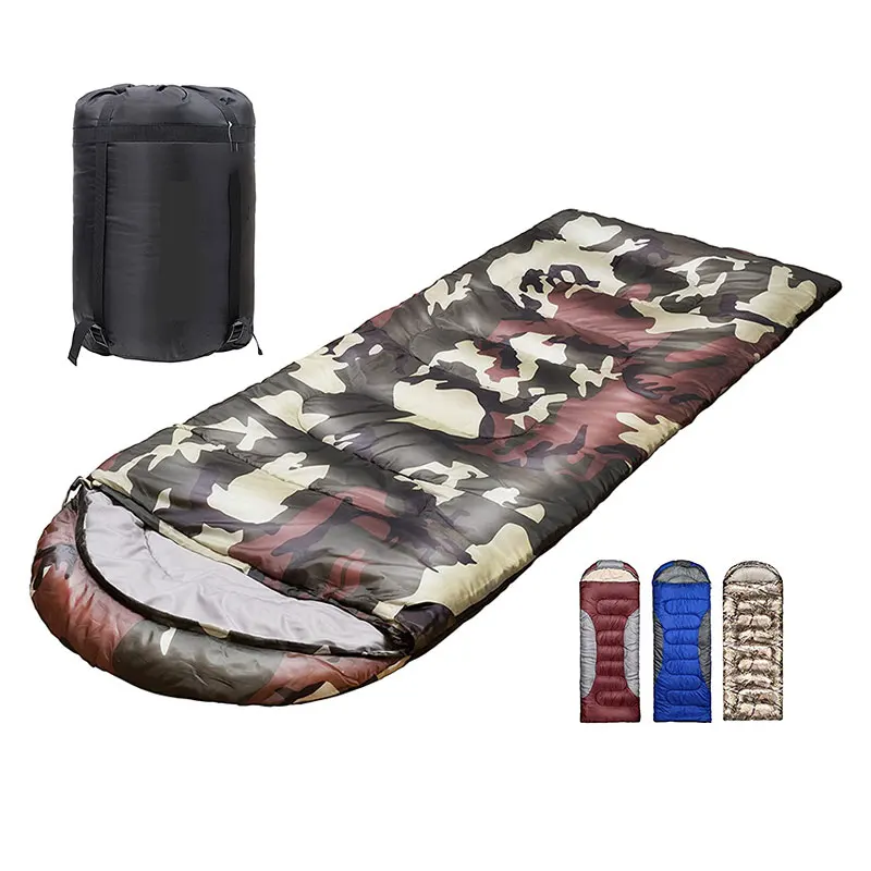 Customizable Adult 4 Season Temp Range (5F 32F) Portable Waterproof camouflage sleeping bag