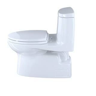 TOTO Carlyle II 1-Piece 1.28 GPF Single Flush Elongated ADA Comfort Height Toilet in Cotton White SoftClose Seat Included MS614124CEFG#01