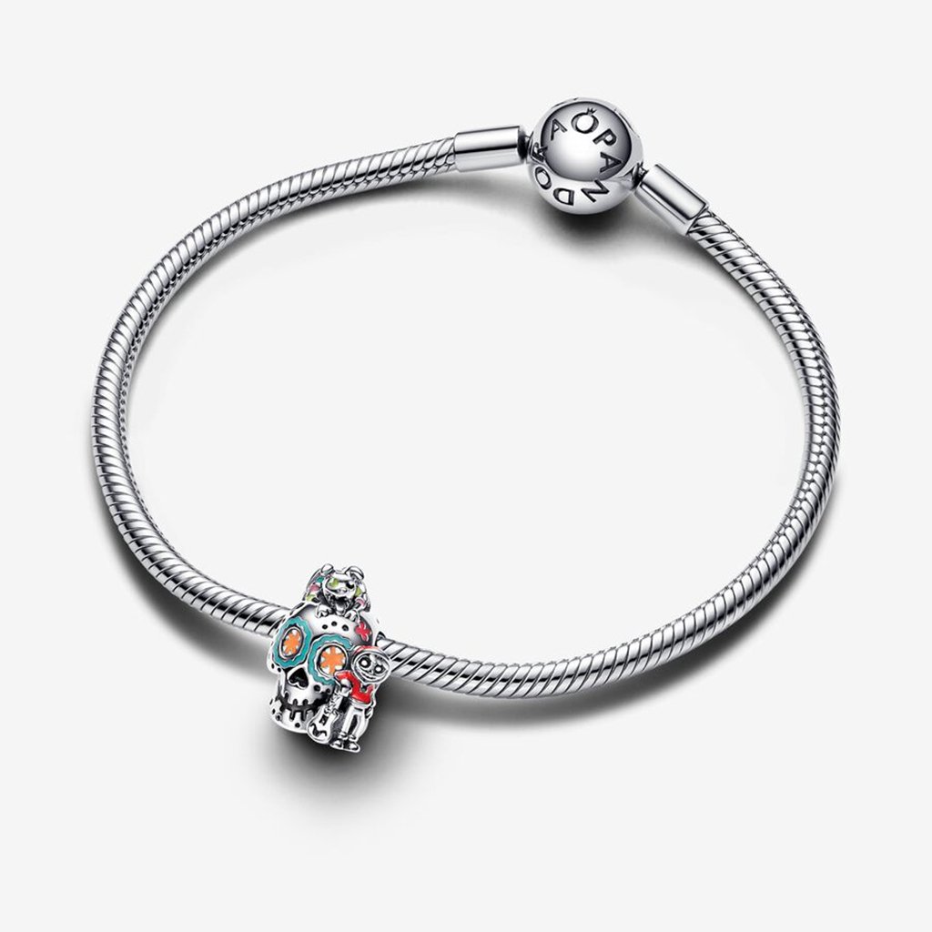 PANDORA  Disney Pixar Coco Miguel & Dante Skull Glow-in-the-dark Charm